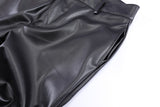 Hip Hop Mens Pleated Pu Leather Pants Harajuku Retro Streetwear Loose Ruched Casual Trousers Straight Solid Color Black Pants