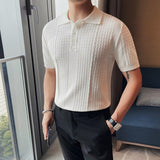 Brand Clothing Men's Summer Knitted Short Sleeve Polo Shirts/Male slim fit  lapel Short sleeve Polo Shirts S-3XL