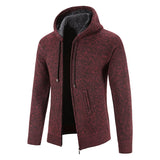 Winter Thick Cardigan Mens Sweater Zipper Hooded Fashion Warm Slim Fit Knitted Sweater Male Fleece Hoodies Coats Men M-4Xl