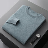 100% Pure Wool Sweater Men First Line Garment Seamless Pullover Spring and Autumn Basis Loose Casual Cashmere Knitting Sweater
