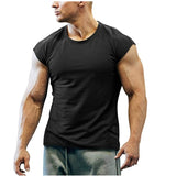 Summer New T-shirt Bodybuilding Muscle Tank Men's O-neck Solid Color Casual Sports Sleeveless Shirt Male Workout Fitness Tops
