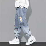 Fashion Jeans Men Loose Cartoon Trousers Neutral Jean Streetwear Casual Summer Pure Wide Jeans Man Women Pants Hip Hop