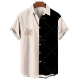Men's 3D Print Summer Short Clothes Coconut Casual Beach Lapel Luxury Shirt Loose And Breathable Sleeve Retro Top Harajuku