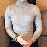 Korean Fashion Autumn Men Casual Vintage Style Sweater Wool Turtleneck Oversize Winter Men Warm Cotton Pullovers Sweaters