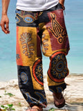 Summer Men Baggy Pants Casual Printed Design Wide Leg Trousers Retro Vintage Beach Hawaiian Plus Size Loose Pants Man Streetwear