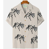Harajuku Feather Hawaiian Men's Shirt Printed Short Sleeve Casual White Street Summer Beach Shirts For Men Clothing  Summer