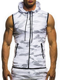 Mens Sleeveless Hoodies Fashion Casual Zipper Hooded Sweatshirt Men bodybuilding tank top sporting Shirt waistcoat vest gym