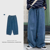 Streetwear  multi-pocket jeans cargo pantsLoose Plus Size Wide Leg Pants Japanese Harajuku Casual Denim Pants Men Clothing