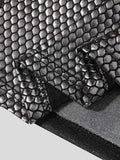 Mens Bright Silver Back Mesh Crop Top