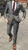 Handsome Casual 2 Piece Suit For Men Wedding Tuxedos Notched Lapel Groomsmen Men Suits Business Party Prom Blazer