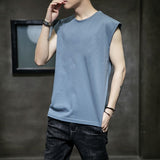 Mens Tank Top Cotton Sleeveless blouse Casual Vest Men Bodybuilding Bottoming Undershirt Camiseta