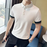 New Summer Men Polo Shirt Printed Fashion Lapel Breathable Casual Tees Tops Short Sleeve Hip Hop Polos Shirts S-4XL