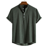 Summer Striped Shirts Men's Hawaiian Shirts Striped Graphic Clothing Short Sleeve Tops Streetwear Oversized For Men Henleys