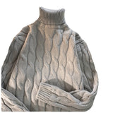 Autumn Winter Men's Thick Sweater Thick Solid Color Turtleneck Collar Long Sleeve Warm  Basic Classical  Knit Sweater