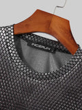 Mens Bright Silver Back Mesh Crop Top