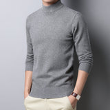 Sweater Warm Men's Half Turtleneck Solid Color Pullover Fashion Thickening  Middle-aged  Long-sleeved Top pullover