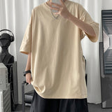 100% Cotton Men's T shirts  Summer Solid Color Casual Short Sleeve Tees For Man Basic T-shirt Couple Male Tees Tops