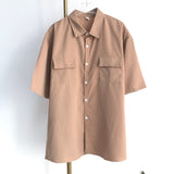 EBAIHUI Men's White Shirts with Tie Set Preppy Uniform DK Loose Long Sleeve Shirt Couple Loose Basic Short Shirts Asian Size