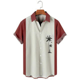 Men's 3D Print Summer Short Clothes Coconut Casual Beach Lapel Luxury Shirt Loose And Breathable Sleeve Retro Top Harajuku