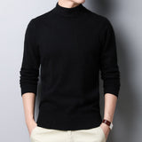 Sweater Warm Men's Half Turtleneck Solid Color Pullover Fashion Thickening  Middle-aged  Long-sleeved Top pullover