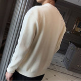 Korean Fashion Men's Knitted Fall Sweater Coat Zip Up Coat Men Casual Sweaters Streetwear Tops Clothing Mens Jackets Cardigan