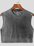 Mens Bright Silver Back Mesh Crop Top
