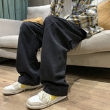 Khaki Casual Pants for Men Japanese Streetwear Hip Hop Black Trousers Male Oversize Vintage Retro Spring Cotton Loose