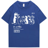 Men's Oversized T Shirt Clothing Hip Hop Cat Shower Street Print T Shirt Casual Cotton Summer Short Sleeve T Shirt