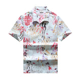 26 Colors Summer Fashion Mens Hawaiian Shirts Short Sleeve Button Coconut Tree Print Casual Beach Aloha Shirt Plus Size 5XL