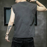 Mens Tank Top Cotton Sleeveless blouse Casual Vest Men Bodybuilding Bottoming Undershirt Camiseta
