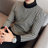 Brand Clothing Men Winter Thermal Knitting Sweater/Male Slim Fit High Quality Shirt Collar Fake two Piece Pullover Sweatres