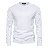 Spring New men T Shirt Fashion O-neck Long Sleeved Cotton Mens Tshirts High Quality  Man T-shirt 12 Color