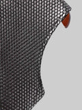 Mens Bright Silver Back Mesh Crop Top