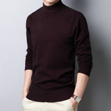 Sweater Warm Men's Half Turtleneck Solid Color Pullover Fashion Thickening  Middle-aged  Long-sleeved Top pullover