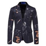 9 Colors!New Men's Fashion Printed Blazer Business Casual Classic One-button Blazers European size Mens Blazer Jacket