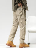 Spring Summer Multi-Pockets Men's Straight Cargo Pants Military Style Tactical Long Trousers Male Cotton Casual Work Pant