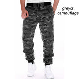Sweatpants Men Camouflage Elasticity Military Cargo Pants Drawstring Multi Pockets Bottoms Casual Jogger Trousers