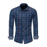 Fashion Men's Business Shirt Cotton Leisure Plaid Print Long Sleeved Shirt Tops Blouse Comfy Daily High Quality Shirts For Male