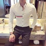 Brand Clothing Male Spring High Quality Long Sleeve Shirts/Men's Slim Fit lapel Leisure Shirts/Fashion Tops Plus Size S-3XL