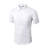Summer Shirt for Men Daily Casual White Shirts Short Sleeve Button Down Slim Fit Male Social Blouse 4XL 5XL