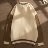 Japanese Style Cute Bear Cardigan Sweater Men Women Spring and Autumn Casual Loose Knitted Sweaters Hip Hop Tops