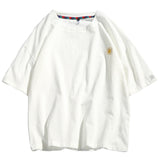 Summer New Men's Short-Sleeved T-shirt Cotton and Linen Casual Men's T Shirts Male Breathable Loose Hip Hop Embroidery Top Tees