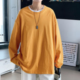 Autumn Long Sleeve T-Shirt Men Fashion Solid Basic T Shirt Mens Oversized Hip Hop Casual Cotton Mens Streetwear Top Tees