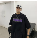 American t-shirt men's oversize summer loose Fashion Top ins Hong Kong Style versatile clothes hip hop fashion brand short