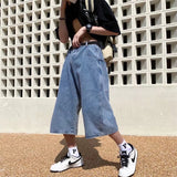 Multi-pockets Cargo Pants Summer Short Jeans Breeches Hip Hop Streetwear Baggy Denim Shorts Casual Wide-leg Capris Pants 5XL-M
