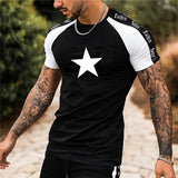 Summer Men's T-shirt 3D Men's Street Style Round Neck T Shirt Fashion Poker Print Short Sleeve Zebra Stripe Oversized Tops