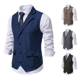 Men's Brown Vest Suit Vest Single breasted Designer Brand Sleeveless Formal Coat Top Adult Dress Tuxedo