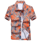 26 Colors Summer Fashion Mens Hawaiian Shirts Short Sleeve Button Coconut Tree Print Casual Beach Aloha Shirt Plus Size 5XL