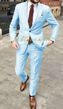 Handsome Casual 2 Piece Suit For Men Wedding Tuxedos Notched Lapel Groomsmen Men Suits Business Party Prom Blazer