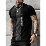 Summer Men' T-shirt Letter Print High Quality Crew Neck T-shirt Everyday Casual Clothing Retro Trendy Sweatshirt Oversized Shirt